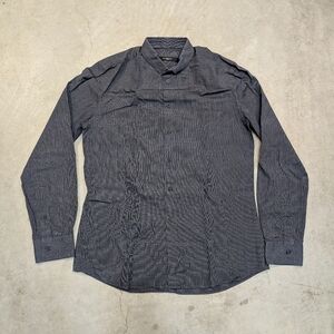 Givenchy Paris Men's L? XL? Button Up Shirt Gray Check Long Sleeve